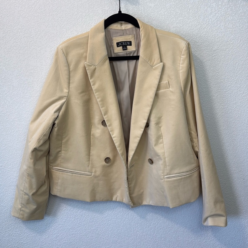 Jcrew double breasted velvet blazer